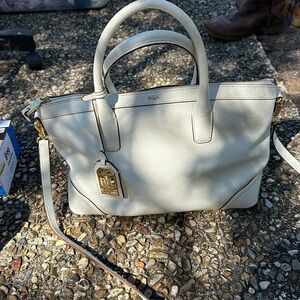 Ralph Lauren white leather purse